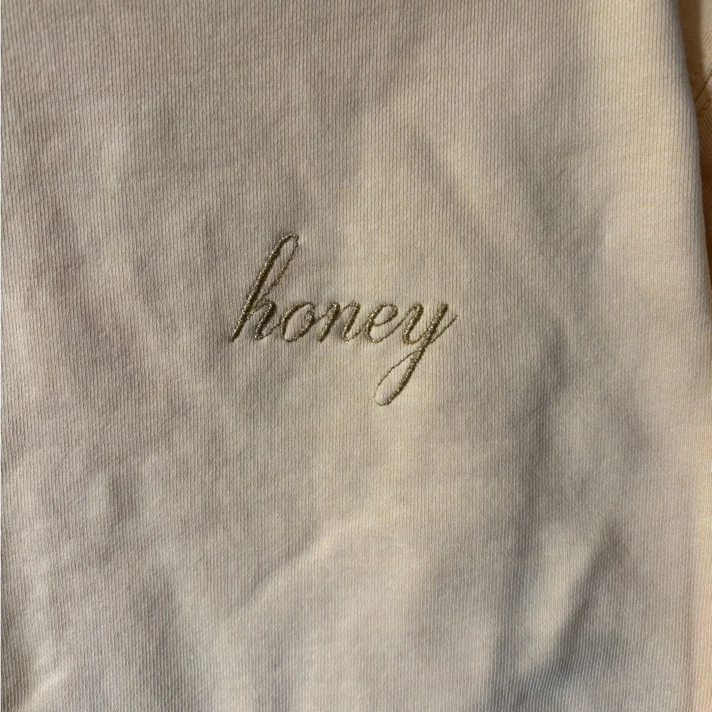 Brandy Melville Crewneck Honey Pullover Sweatshirt in Yellow - Picture 3 of 5